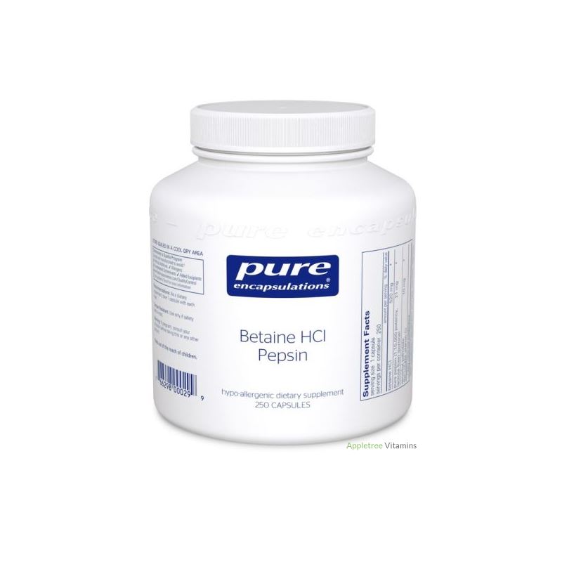 Pure Encapsulation Betaine HCl Pepsin 250c